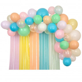 Arco Balões Com Fitas Pastel